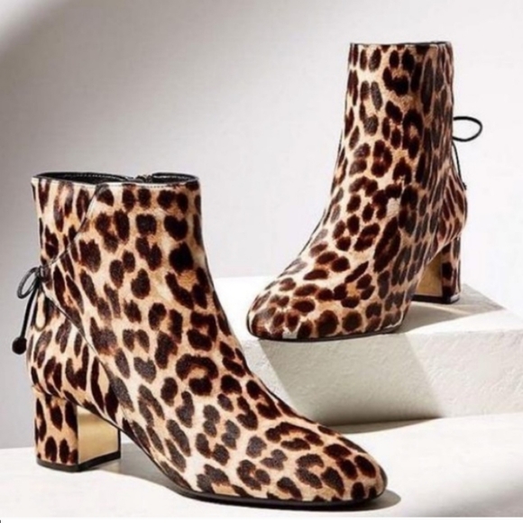 Tory Burch Laila Leopard Calf Hair Booties